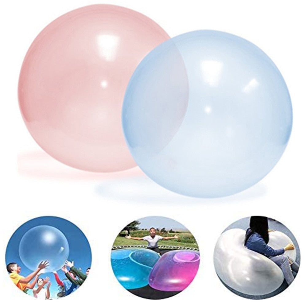 Kids Bubble Ball Balloon Indoor Outdoor Inflatable Ball Games Toys Soft Air Water Filled Bubble Ball Blow Up Balloon Toy