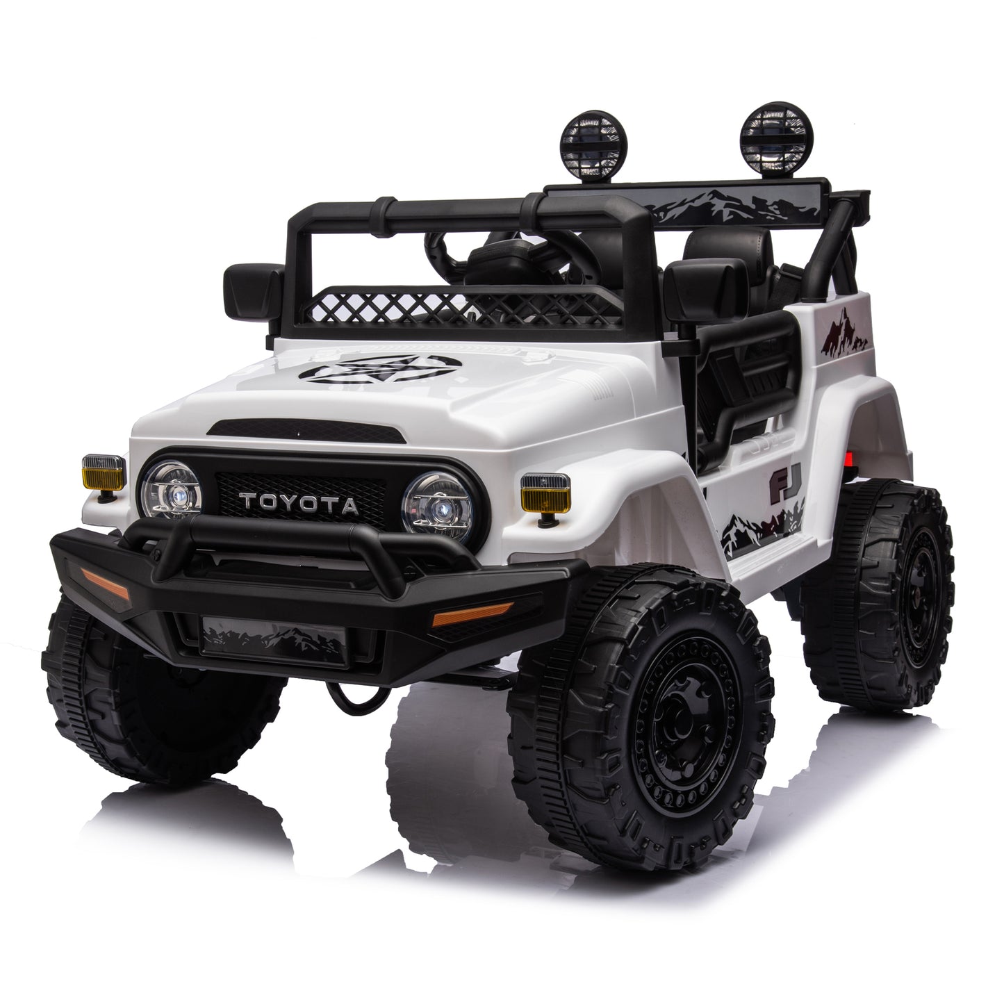 Licensed TOYOTA FJ Cruiser,12V Kids ride on car 2.4G W/Parents Remote Control,electric car for kids,Three speed adjustable,Power display, USB,MP3 ,Bluetooth,LED light,Three-point safety belt