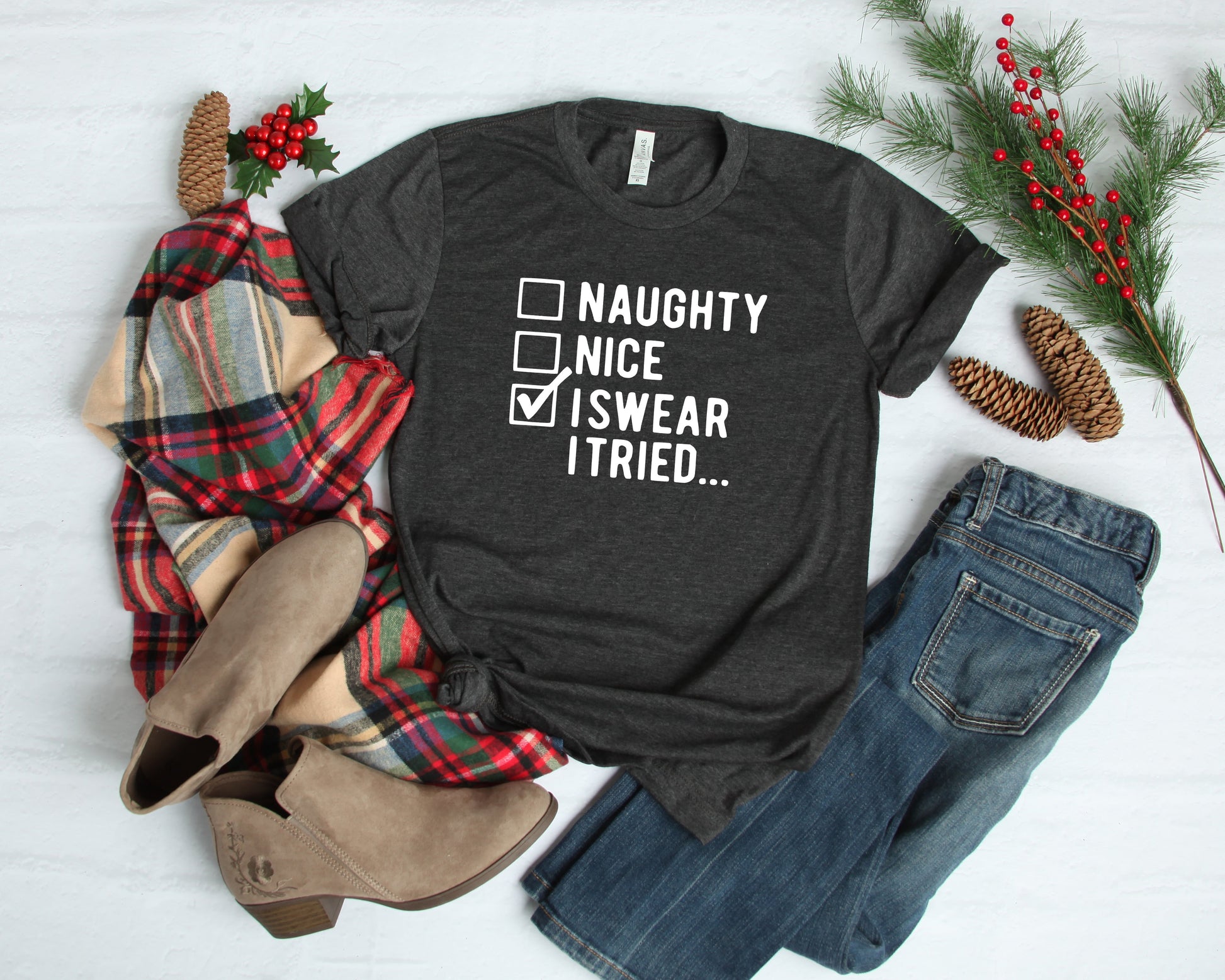 I Swear I Tried Shirt, Funny Christmas Shirts, Christmas Shirt - American Smart