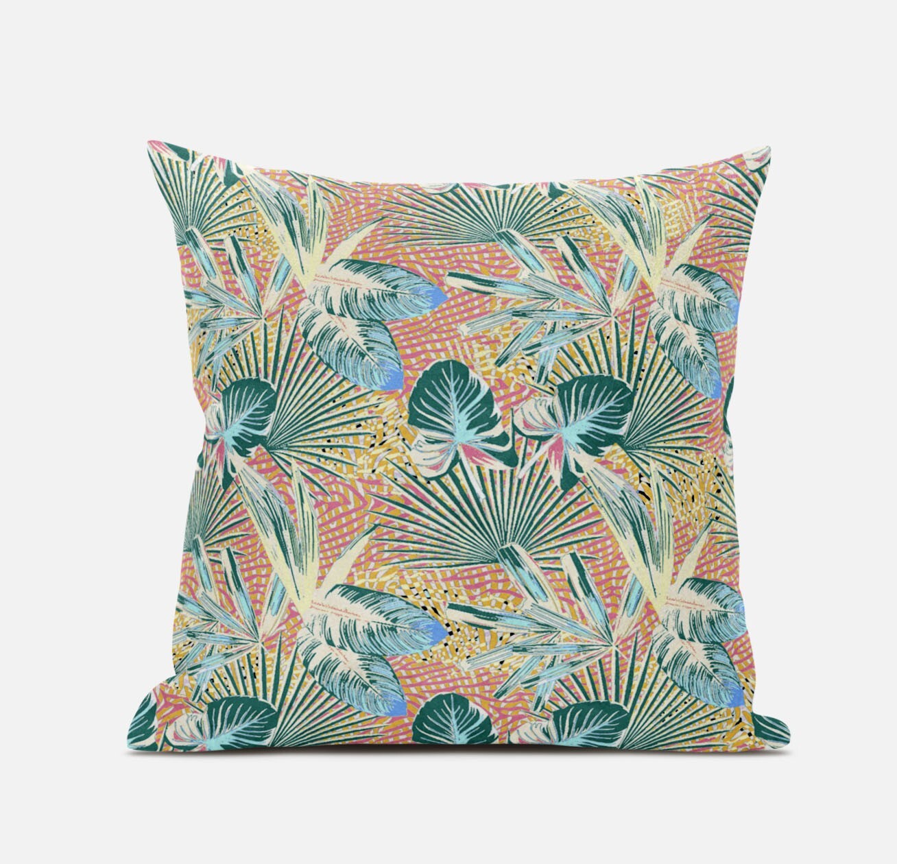 16" Blue Peach Tropical Suede Throw Pillow