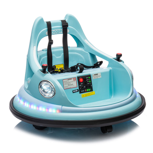 12V ride on bumper car for kids,electric car for kids,1.5-5 Years Old,W/Remote Control, LED Lights, Bluetooth & 360 Degree Spin, Vehicle body with anti-collision padding
Five-point Safety Belt,2wd