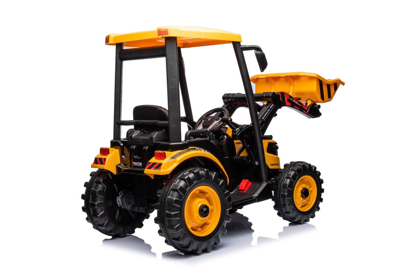 24V Ride On Excavator, Kids' Ride on Car Toys Battery Powered Electric Vehicles with Trailer, Digger for Toddlers (Yellow)