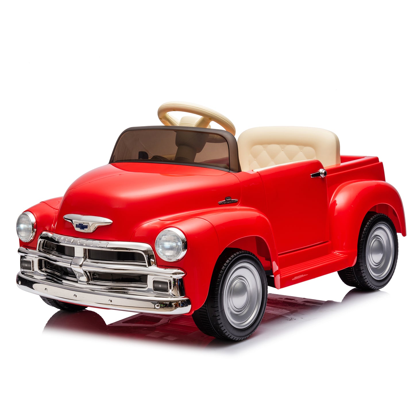 12V Kids Ride On truck car w/parents control, Licensed Chevrolet 3100 pickup,electric car for kid,Vintage modeling,3 speeds,LED Lights,Bluetooth,USB,High-power up to 4.35 km/h,age 3+