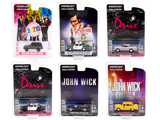 "Hollywood Series" Set of 6 pieces Release 33 1/64 Diecast Model Cars by Greenlight-0