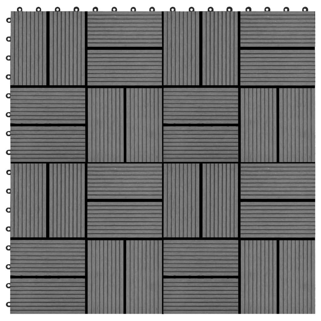 vidaXL 11 pcs Decking Tiles WPC 11.8"x11.8" 1 sqm Gray