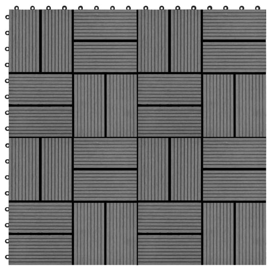 vidaXL 11 pcs Decking Tiles WPC 11.8"x11.8" 1 sqm Gray