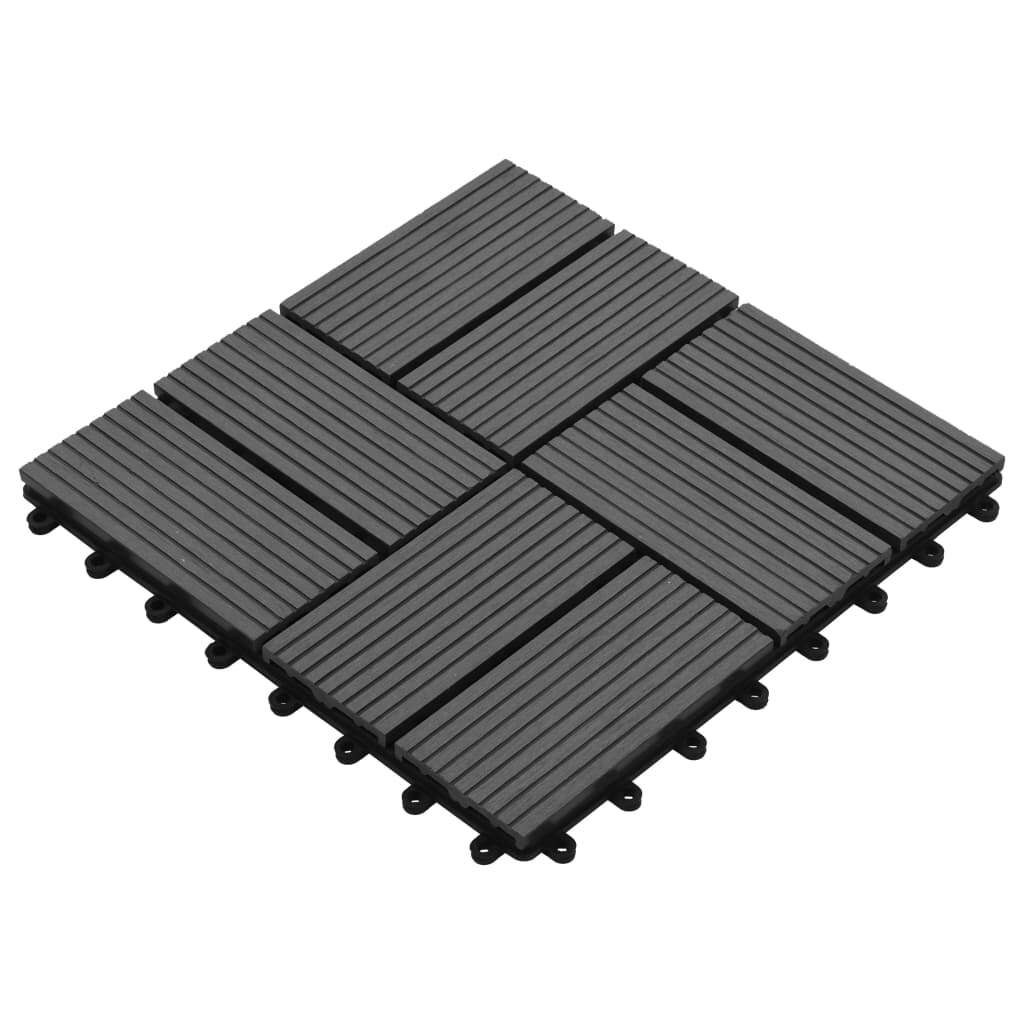 vidaXL 11 pcs Decking Tiles WPC 11.8"x11.8" 1 sqm Gray