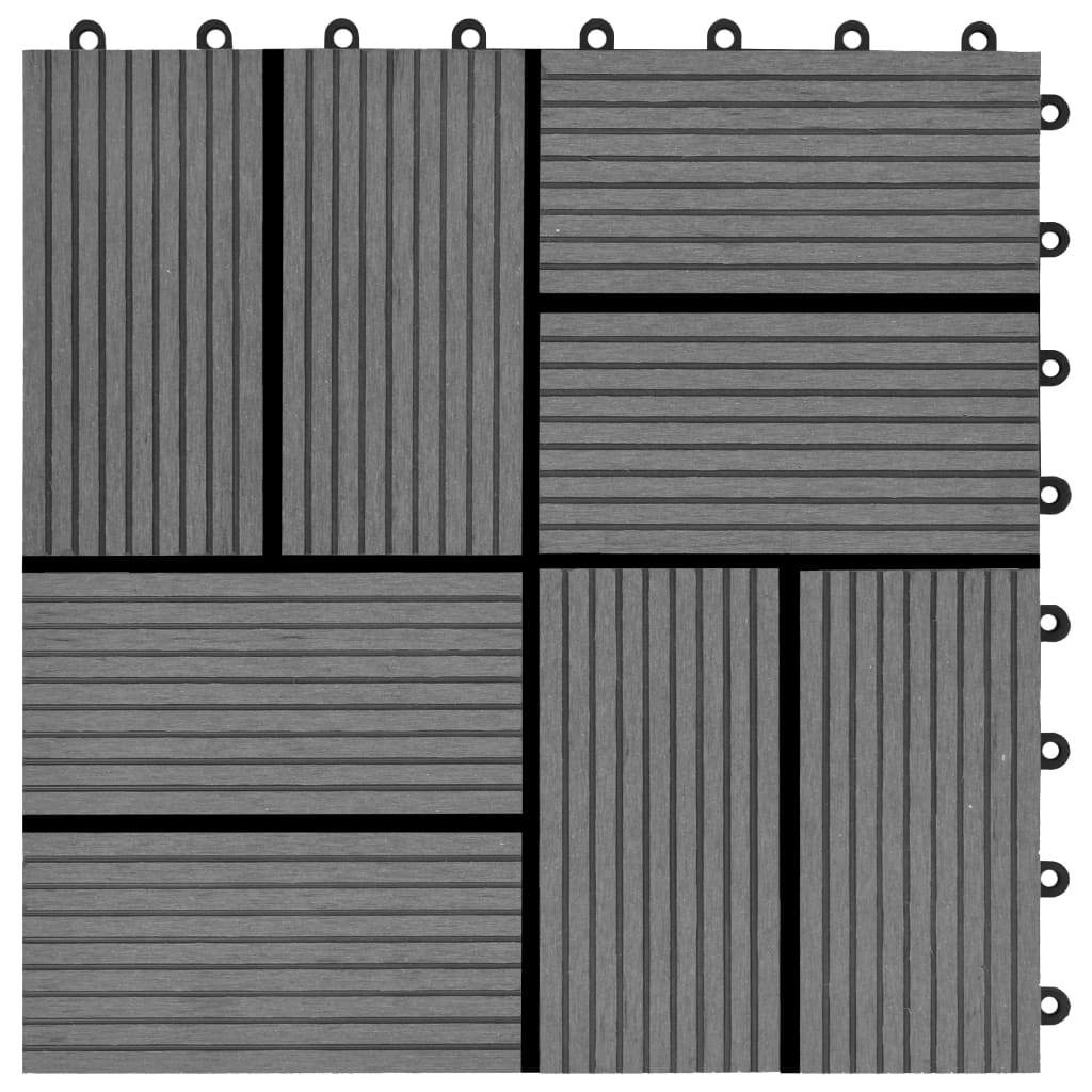 vidaXL 11 pcs Decking Tiles WPC 11.8"x11.8" 1 sqm Gray