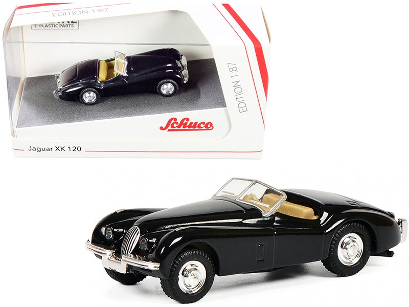 Jaguar XK 120 Roadster Black 1/87 (HO) Diecast Model Car by Schuco