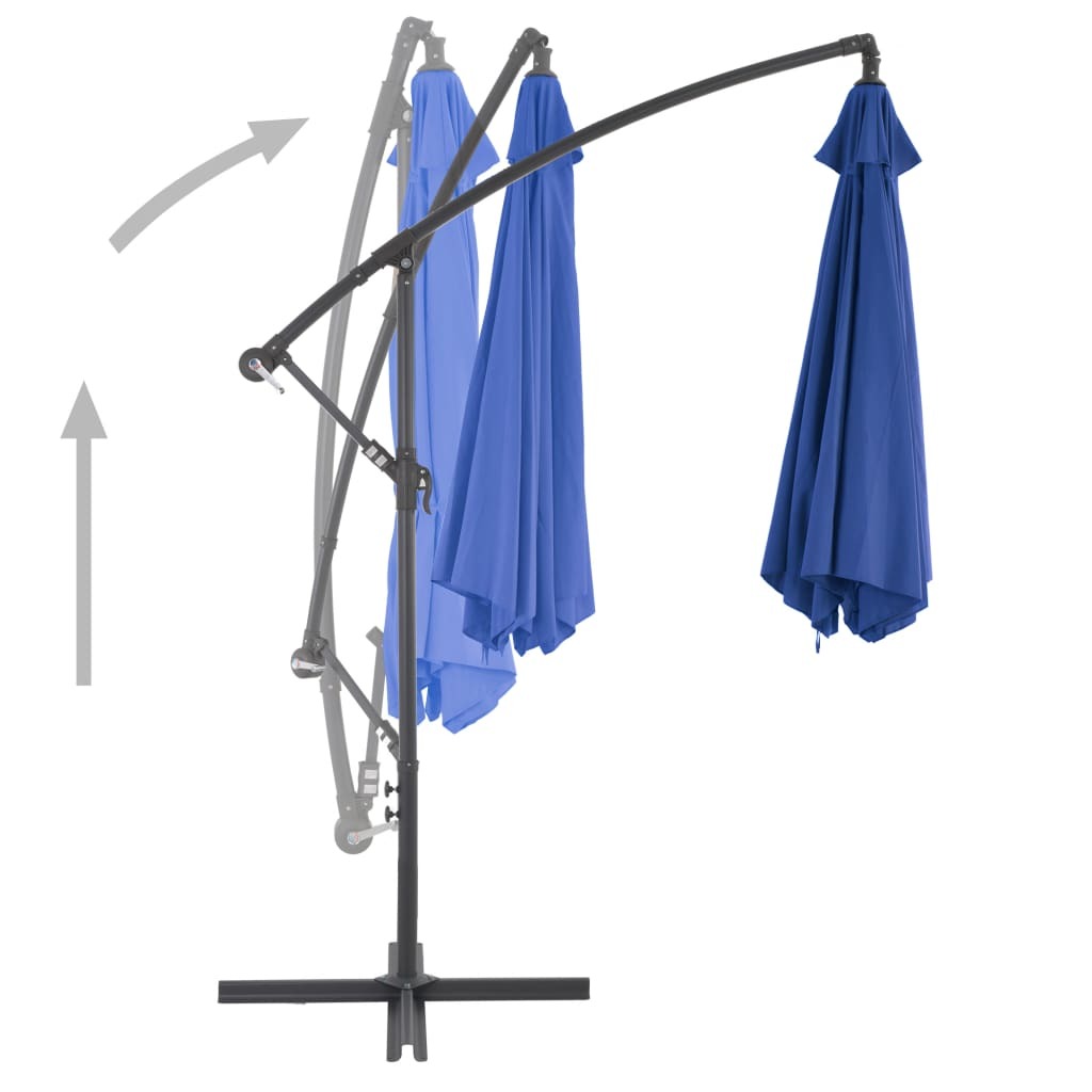 vidaXL Cantilever Umbrella with Aluminum Pole 118.1" Blue