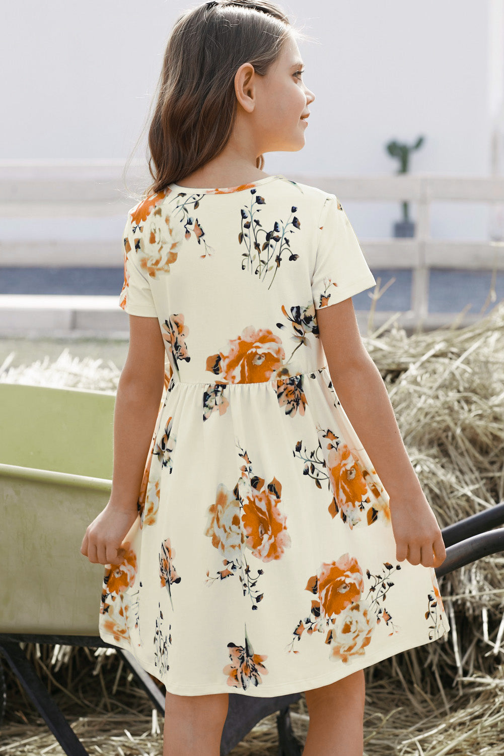 girls-floral-short-sleeve-round-neck-dress