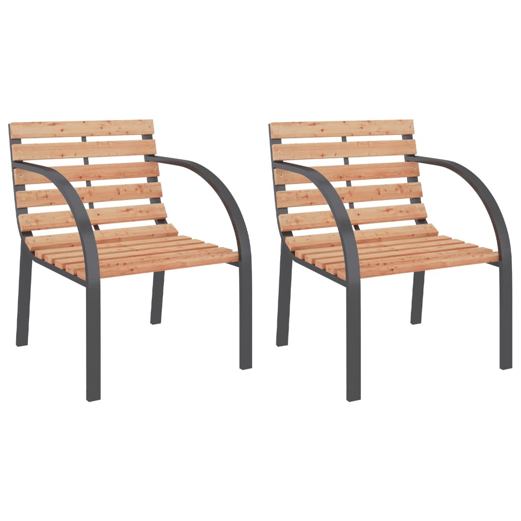 vidaXL Patio Chairs 2 pcs Wood