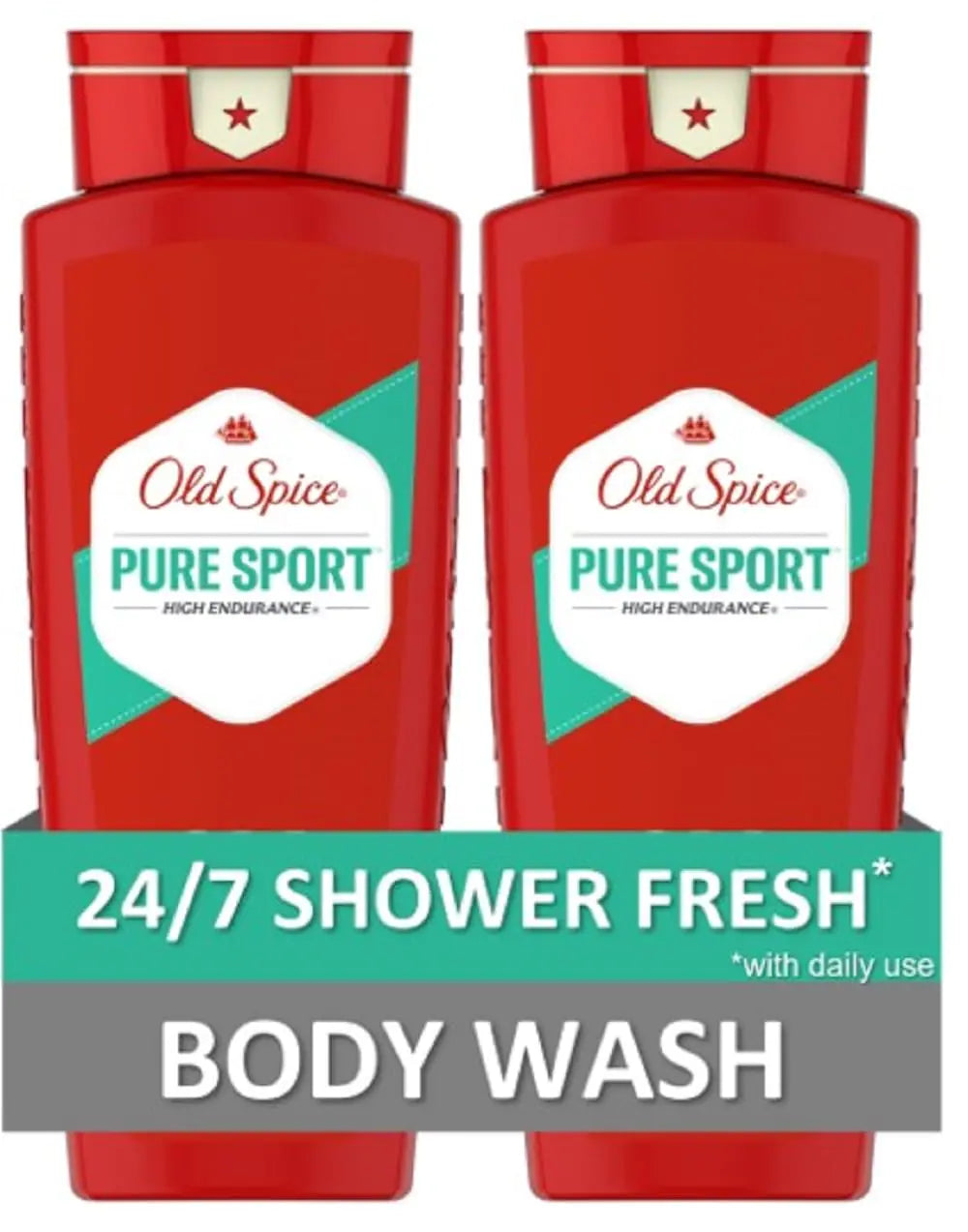 Old Spice High Endurance Body Wash for Men, Pure Sport Scent, 24 fl oz (Pack of 2)