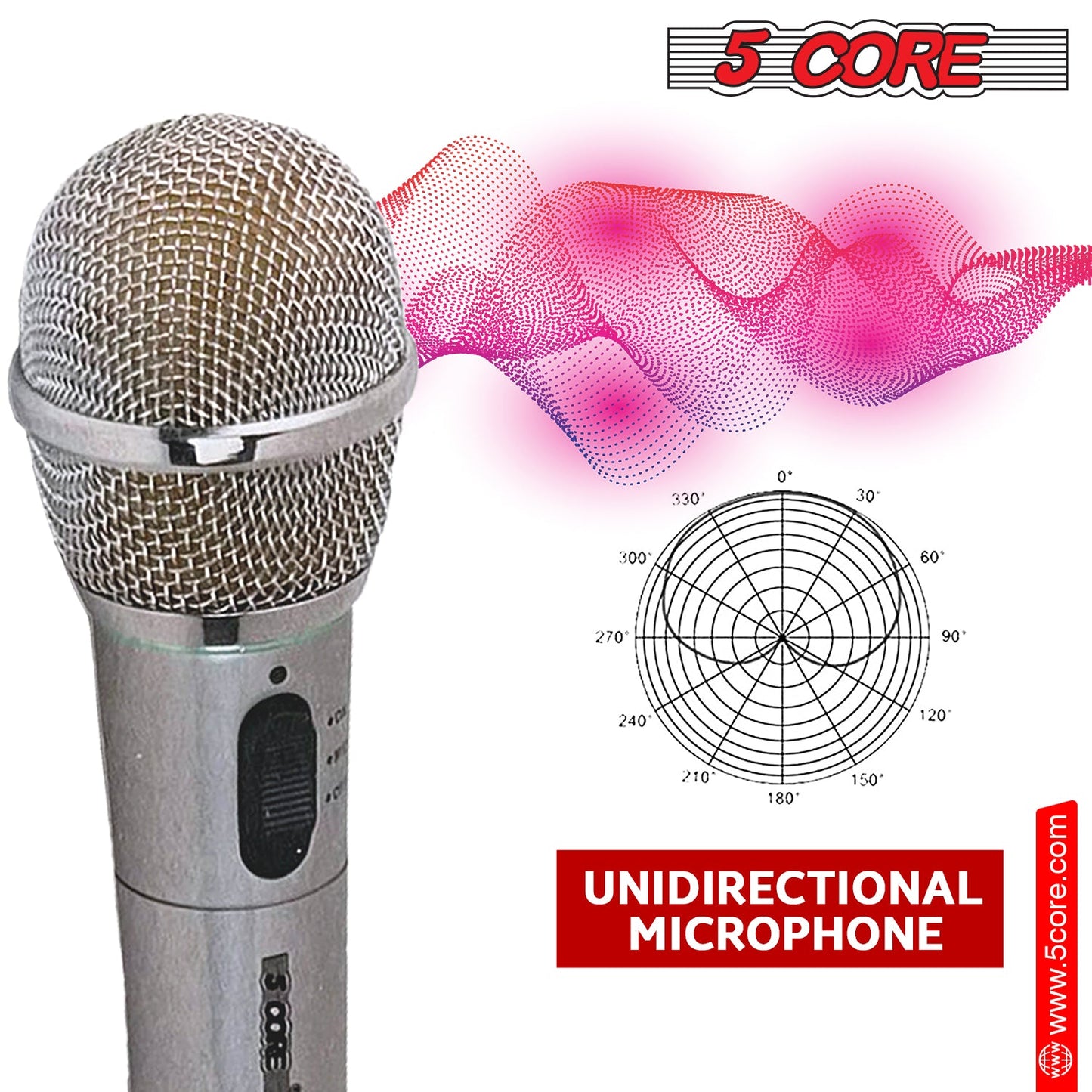 5Core Wireless Microphone System Dual Function Wireless - Wired Microphone Microfono Inalambrico-6