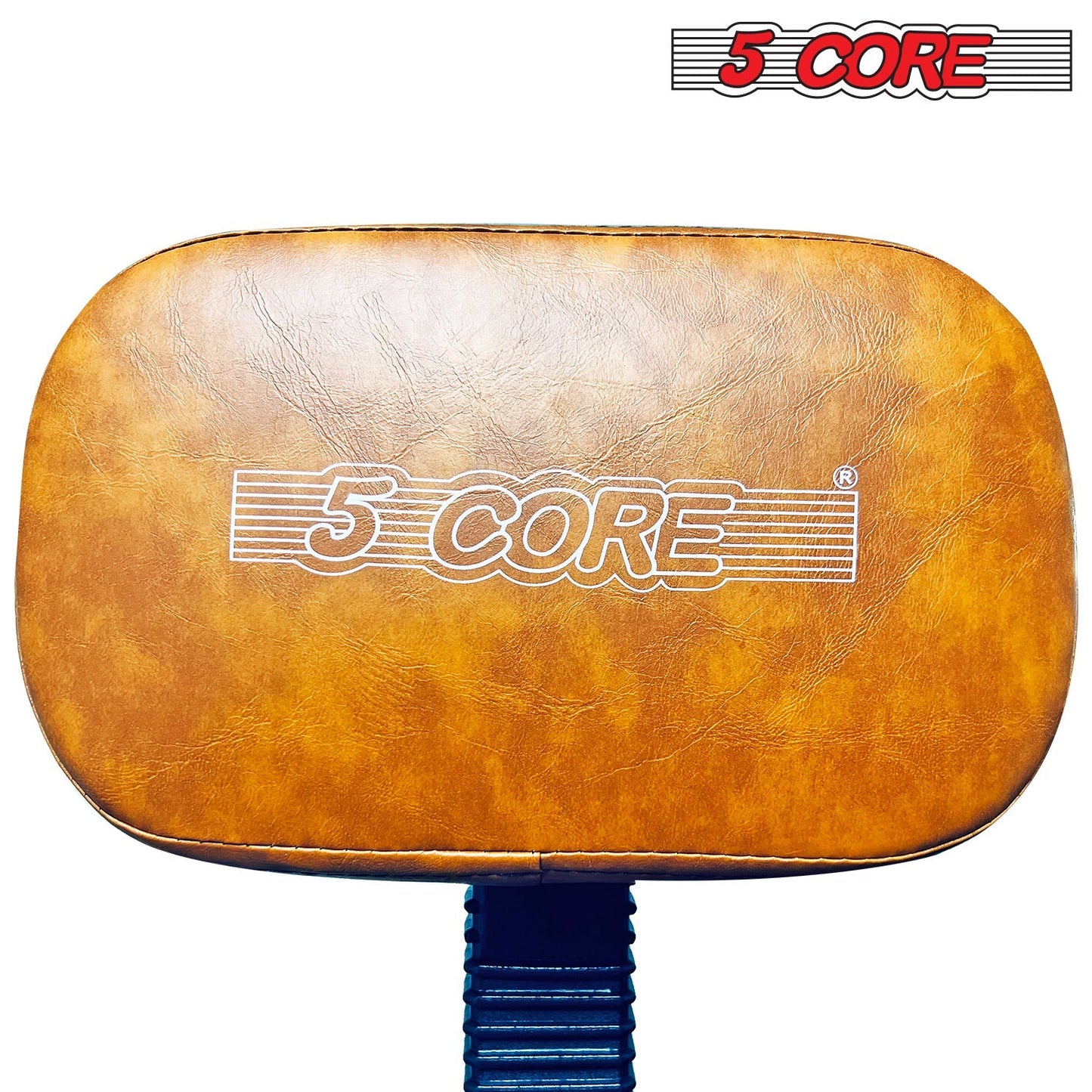 5Core Drum Throne Back Rest Guitar Stool Thick Padded Drummers Chair Seat Chrome Brwn-3