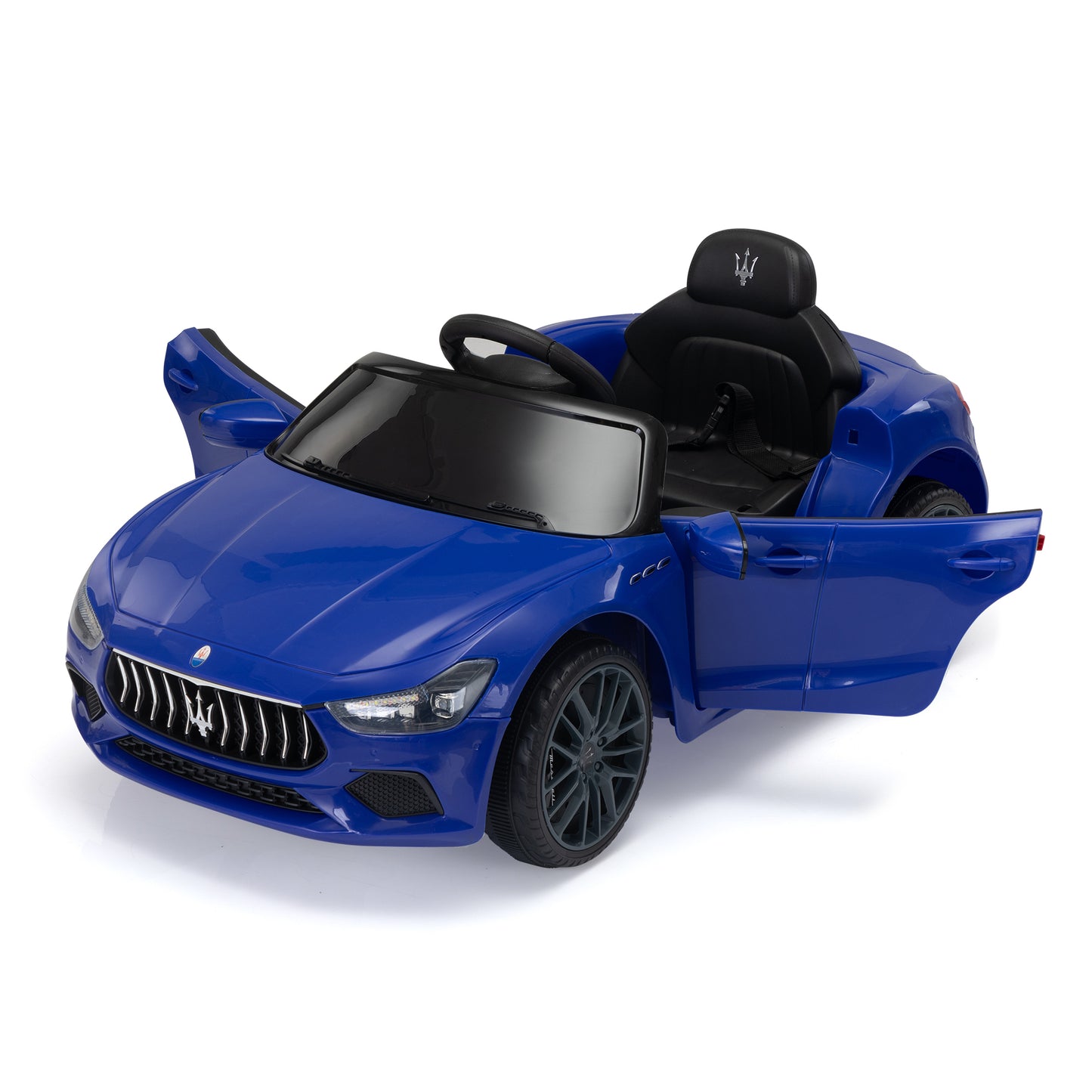 Maserati Ghibli-licensed 12V Kids Ride on Car with Remote Control, Music and Lights,Blue