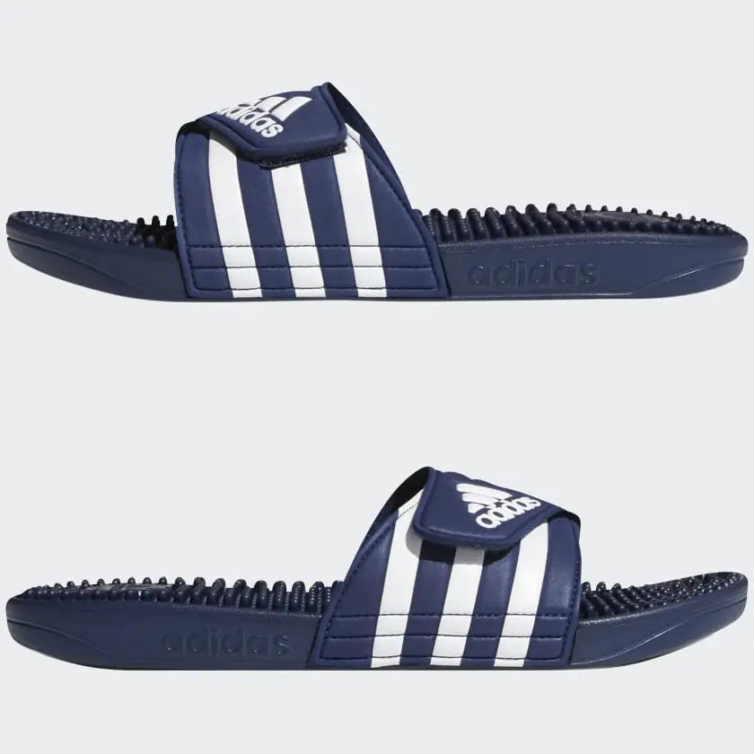 adidas Unisex-Adult Adissage Slides Sandal 14 Women/13 Men Dark Blue/White/Dark Blue