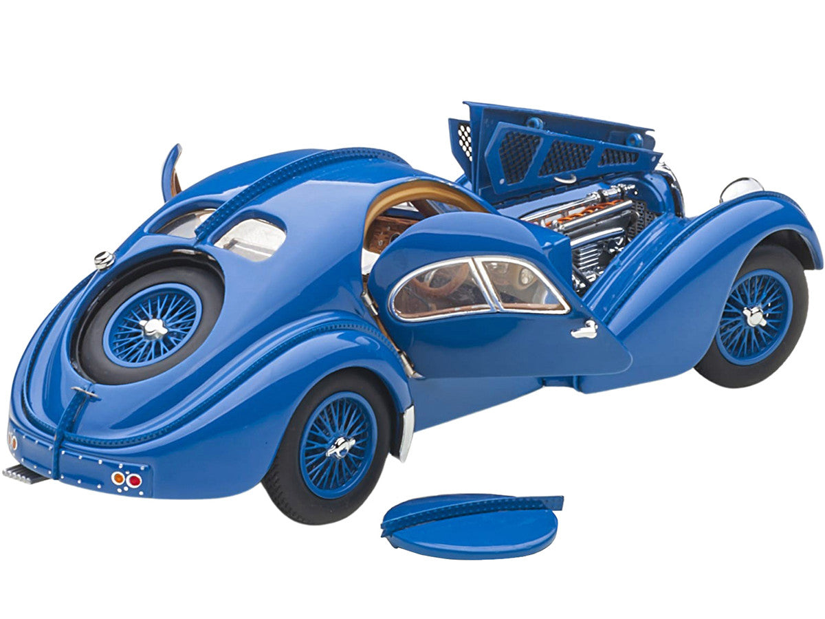 1938 Bugatti Type 57SC Atlantic with Metal Wire-Spoke Wheels Blue 1/43 Diecast Model Car by Autoart-1
