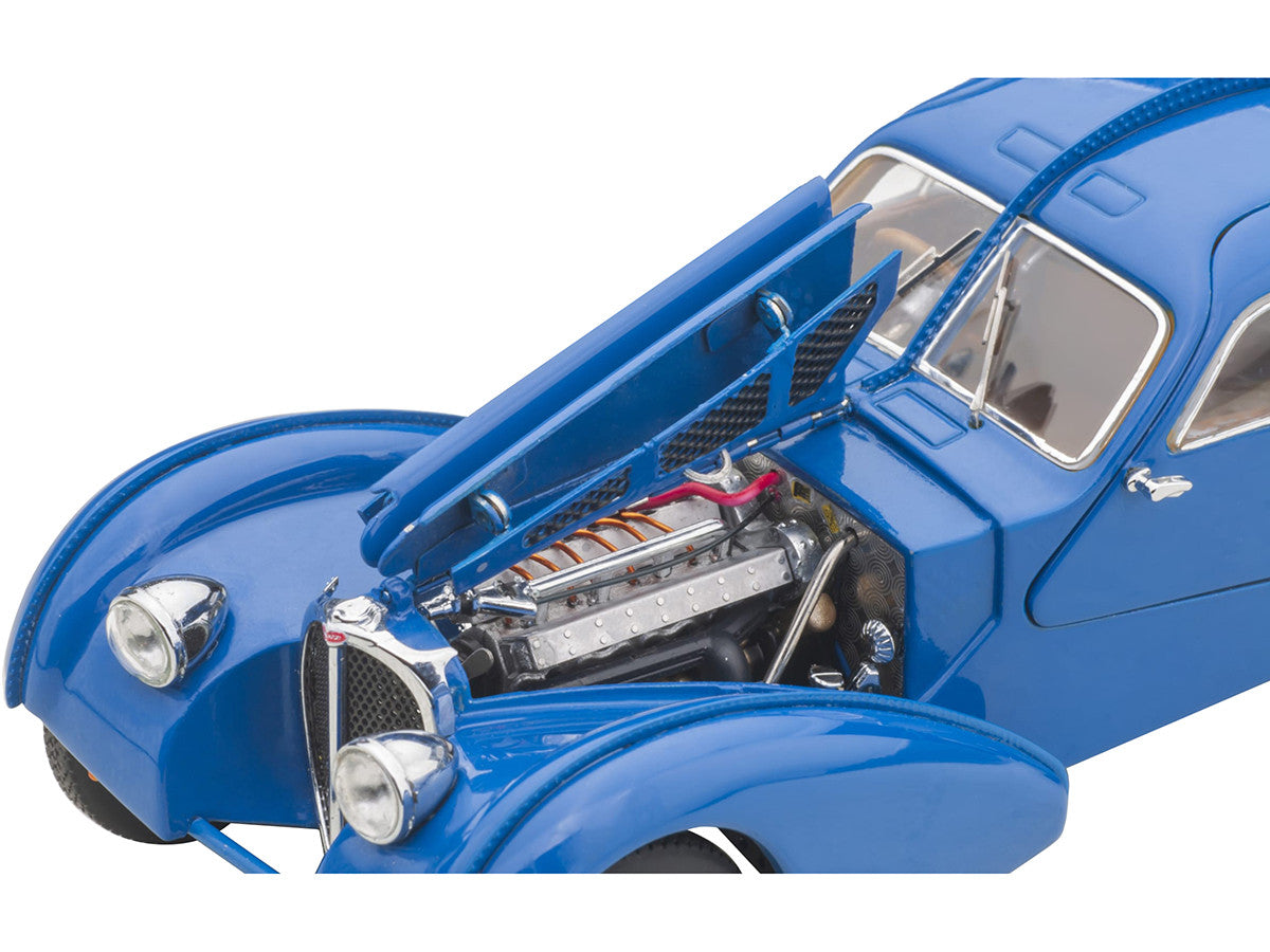 1938 Bugatti Type 57SC Atlantic with Metal Wire-Spoke Wheels Blue 1/43 Diecast Model Car by Autoart-2