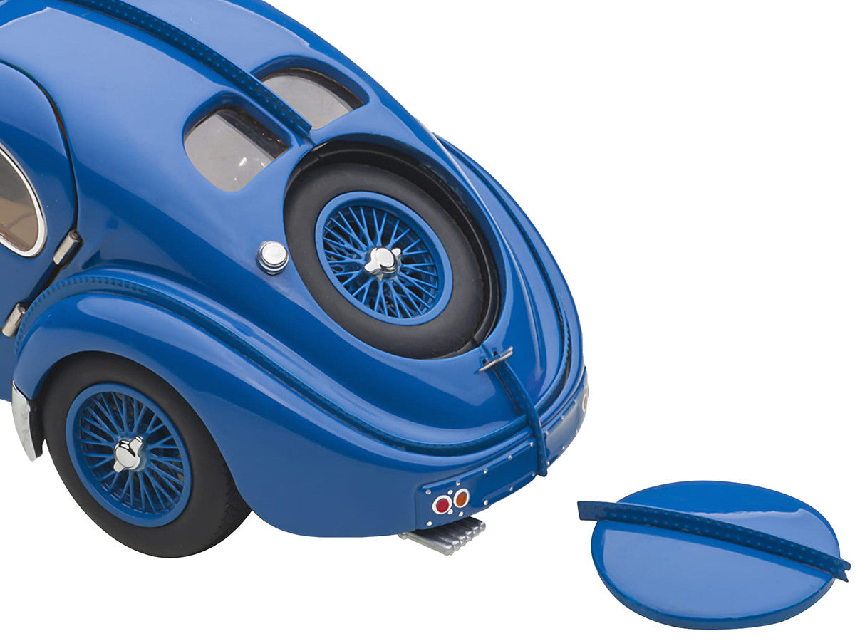 1938 Bugatti Type 57SC Atlantic with Metal Wire-Spoke Wheels Blue 1/43 Diecast Model Car by Autoart-4