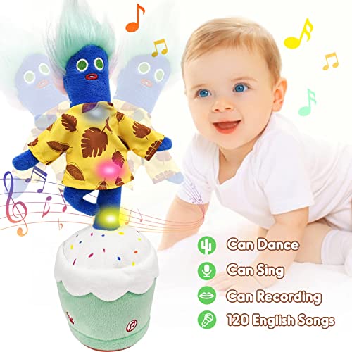 Kids Dancing Talking Cactus Toys for Baby Boys and Girls, Talking Sunny Cactus Toy Electronic Plush Toy Singing, Record & Repeating What You Say with 120 English Songs and LED Lighting for Home Decor - American Smart