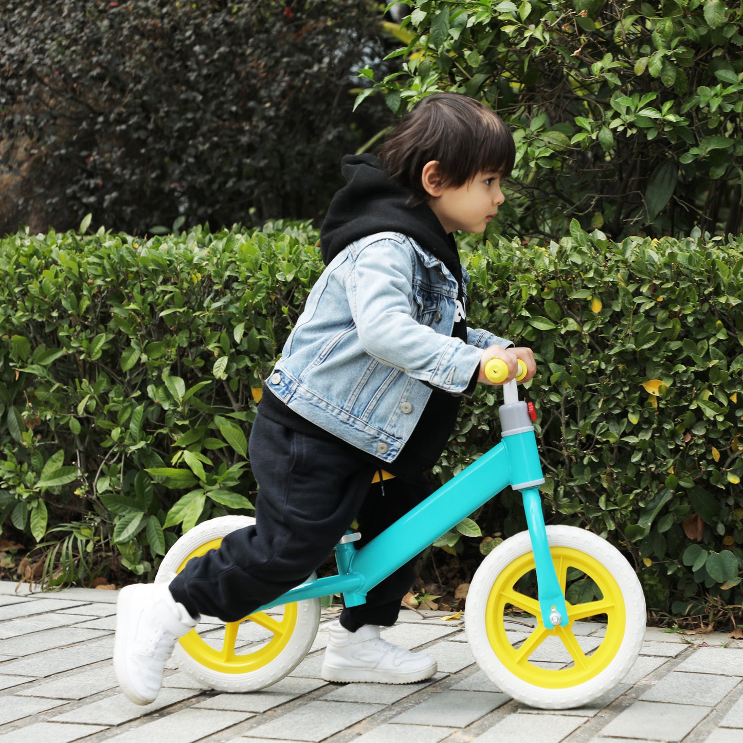 11inch Kids Balance Bike Adjustable Height Carbon Steel & PE Tires for 2-6 Years