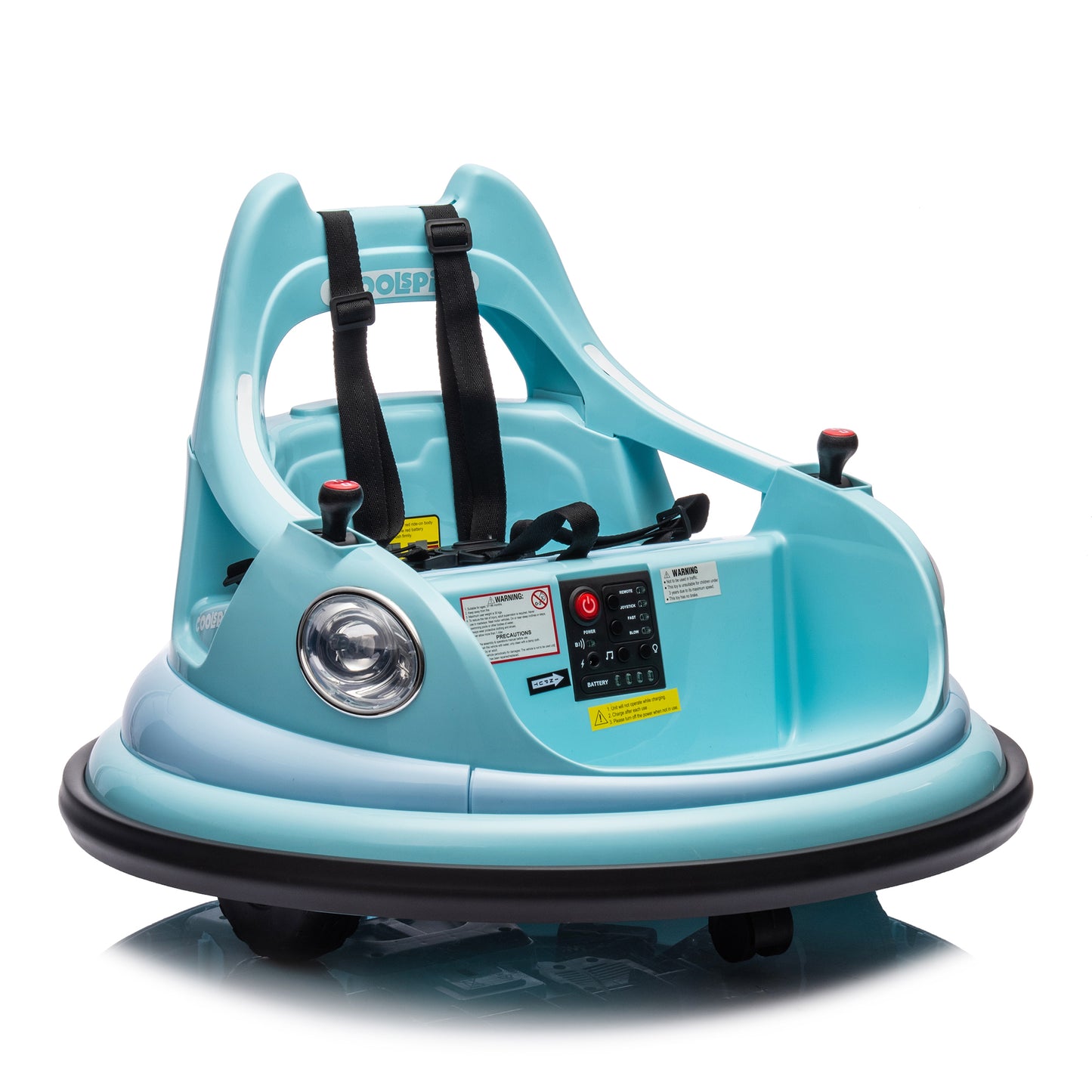 12V ride on bumper car for kids,electric car for kids,1.5-5 Years Old,W/Remote Control, LED Lights, Bluetooth & 360 Degree Spin, Vehicle body with anti-collision padding
Five-point Safety Belt,2wd