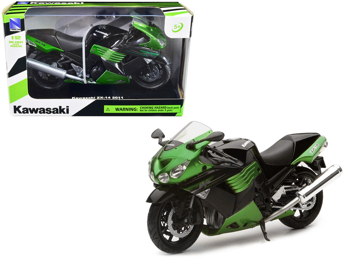 2011 Kawasaki ZX-14 Ninja Green Motorcycle Model 1/12 by New Ray-0