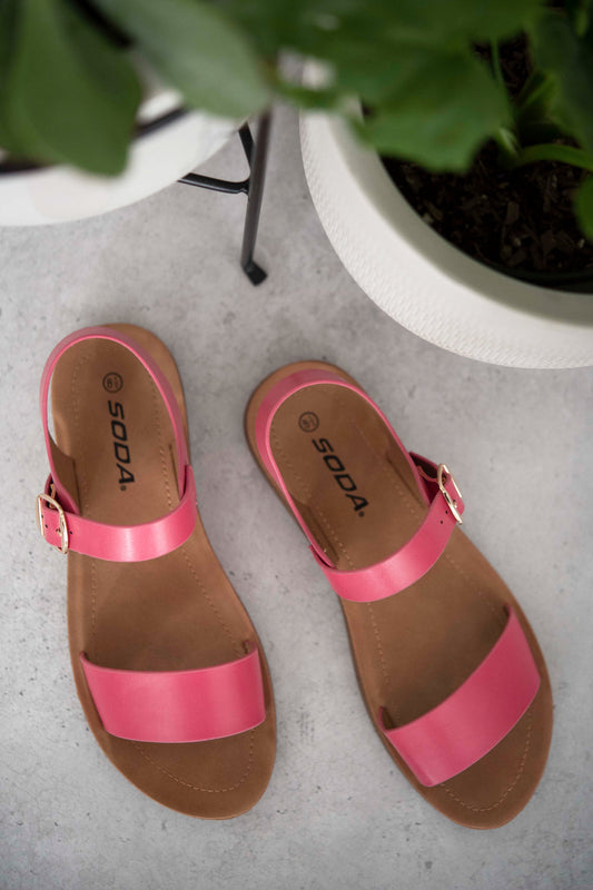 Pink Buckle Sandals - American Smart