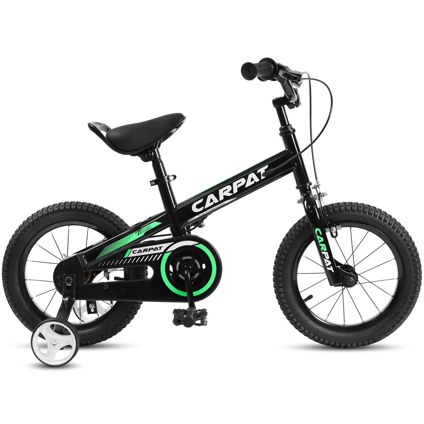 C14112A Ecarpat Kids' Bike 14 Inch Wheels, 1-Speed Boys Girls Child Bicycles For 3-5 Years, With Removable Training Wheels Baby Toys, Coaster+V Brake