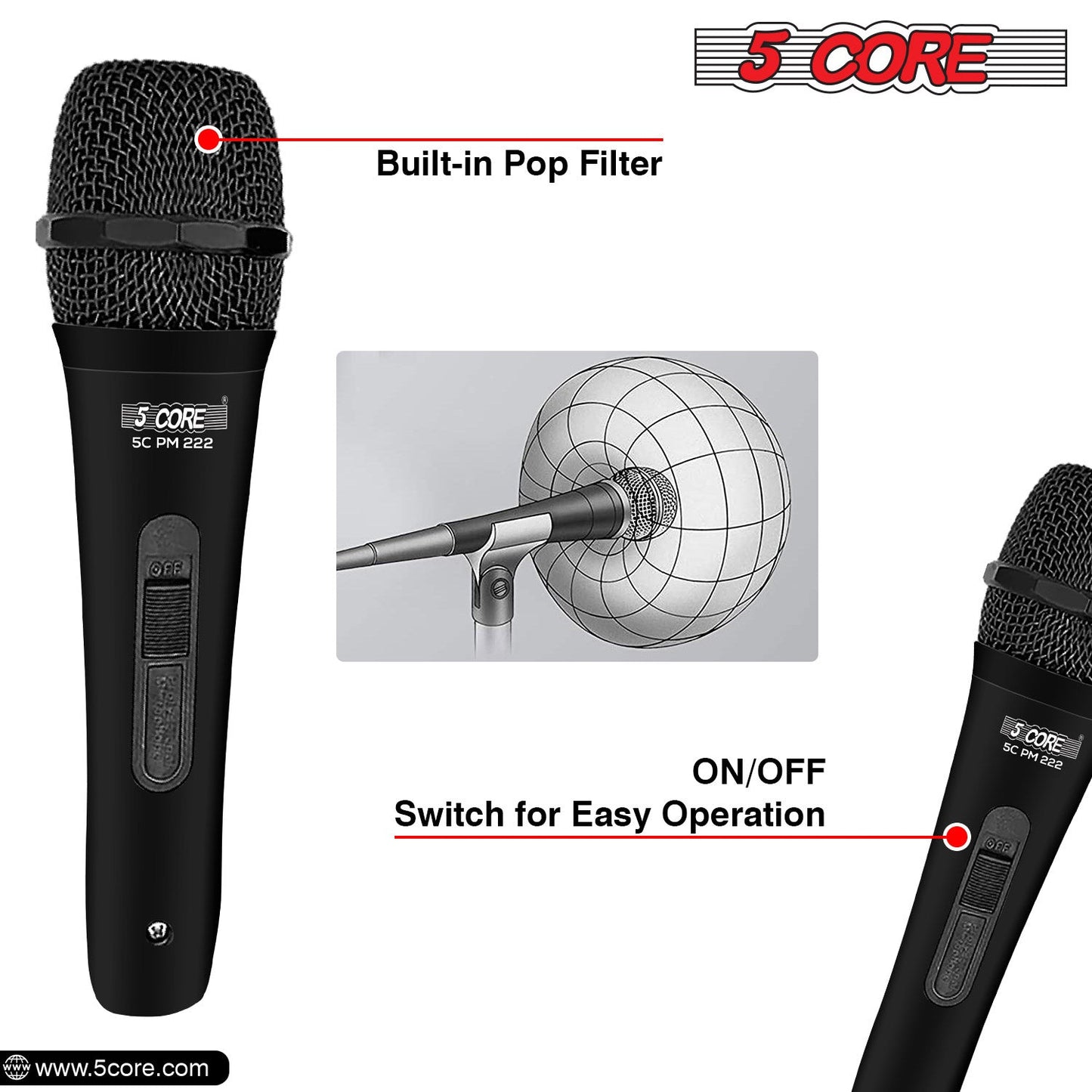 5 Core Microphone For Singing Karaoke Mic XLR Microfono Dynamic Cardioid Unidirectional-3