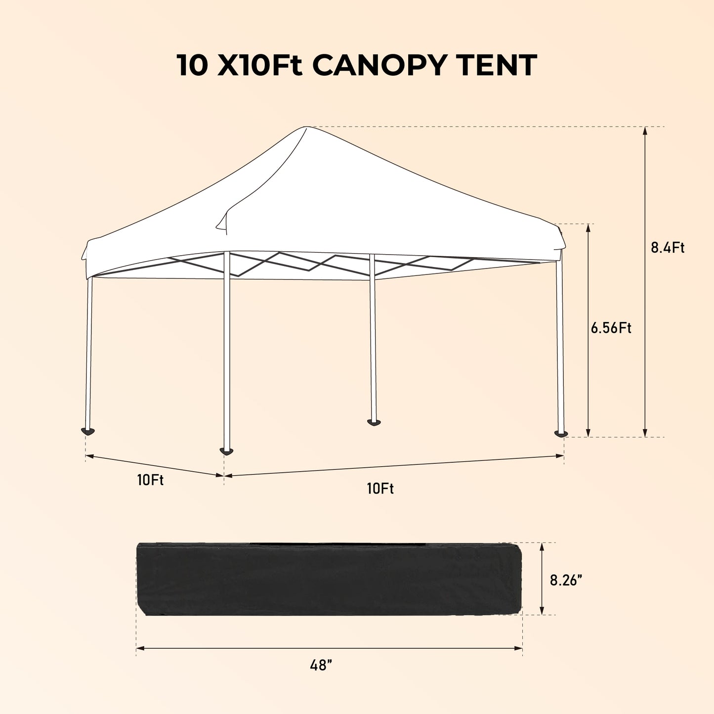 Outdoor 10x 10Ft Pop Up Gazebo Canopy Tent Removable Sidewall with Zipper,2pcs Sidewall with Windows,with 4pcs Weight sand bag,with Carry Bag,White