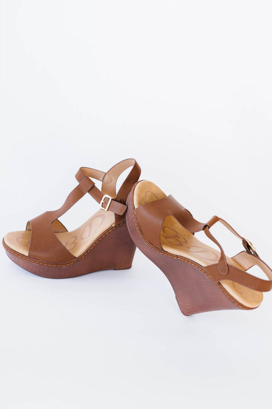 Tan Wedge Platform Sandals