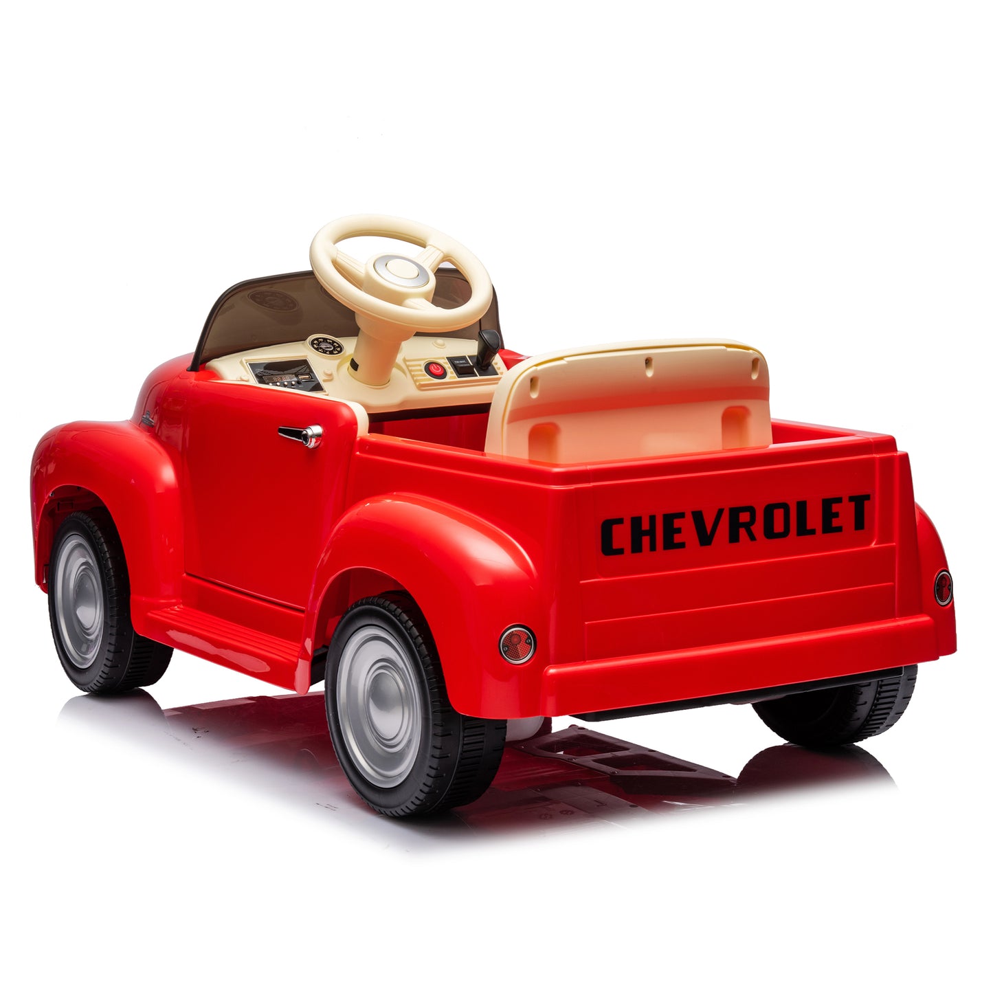 12V Kids Ride On truck car w/parents control, Licensed Chevrolet 3100 pickup,electric car for kid,Vintage modeling,3 speeds,LED Lights,Bluetooth,USB,High-power up to 4.35 km/h,age 3+