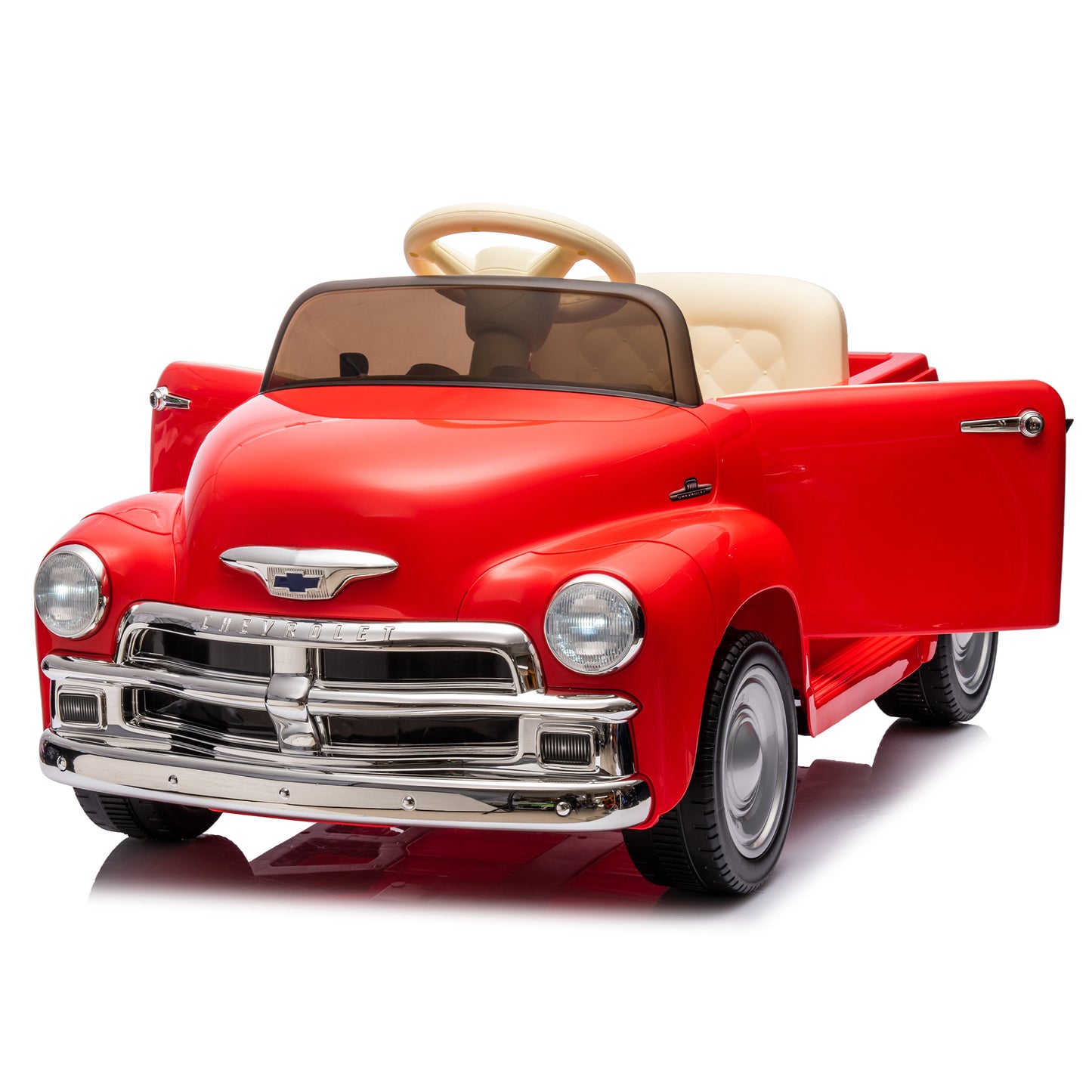 12V Kids Ride On truck car w/parents control, Licensed Chevrolet 3100 pickup,electric car for kid,Vintage modeling,3 speeds,LED Lights,Bluetooth,USB,High-power up to 4.35 km/h,age 3+