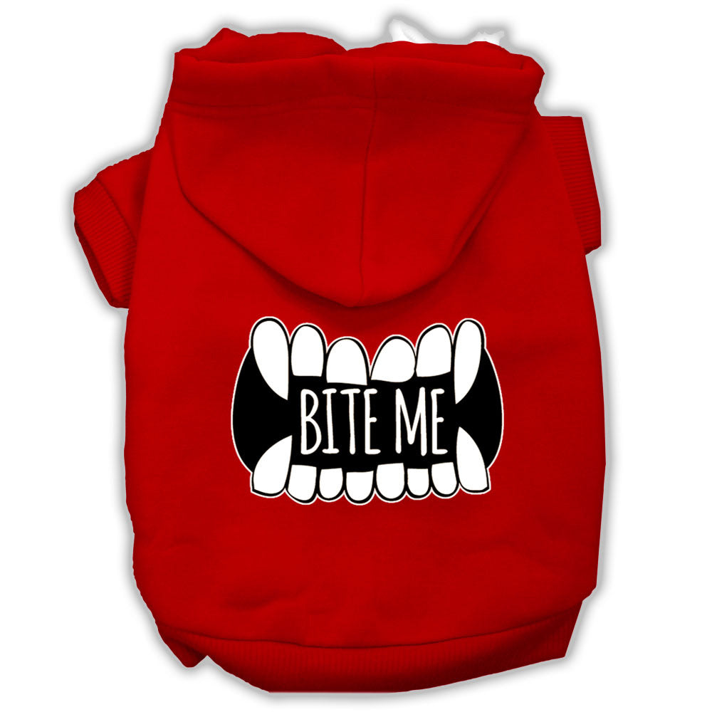 Bite Me Screenprint Dog Hoodie Red M