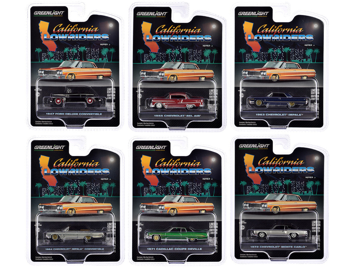 "California Lowriders" Set of 6 pieces Series 5 1/64 Diecast Model Cars by Greenlight-0