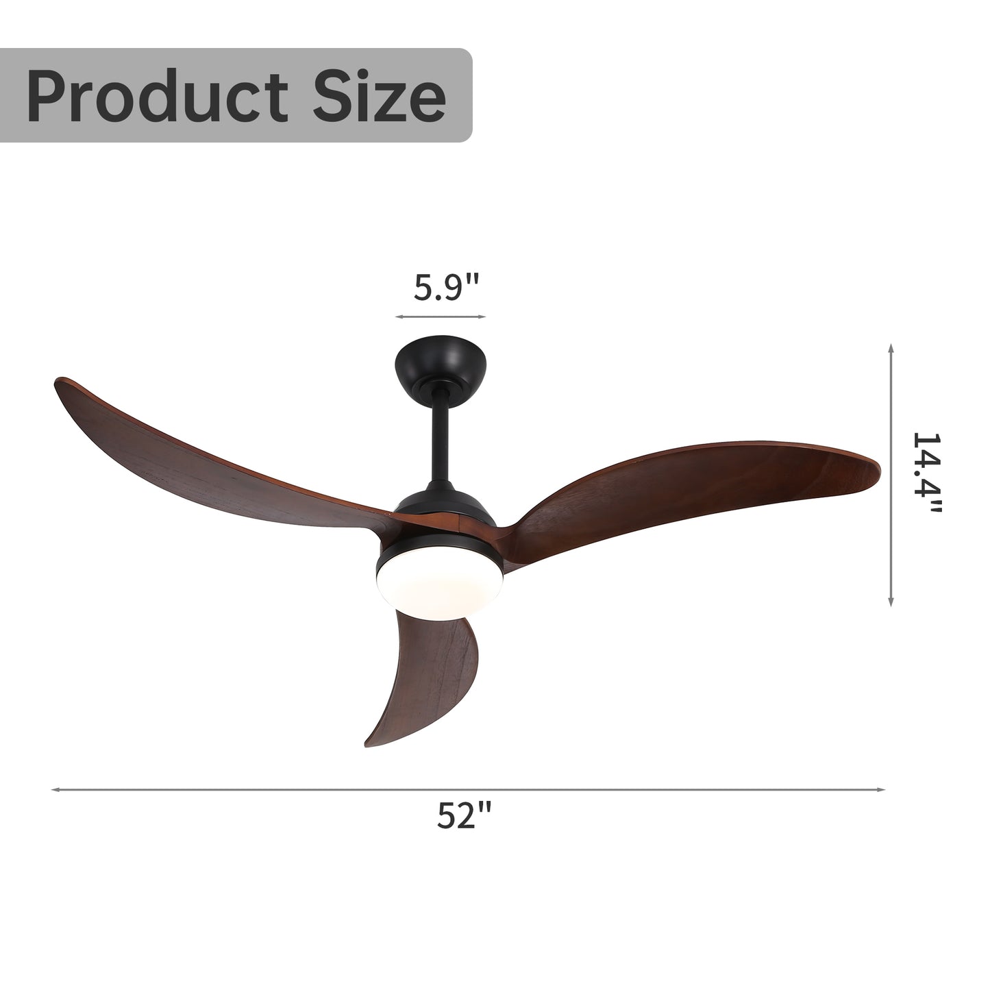 52 Inch Ceiling Fan with Lights and Smart Remote Control 6 Speed Quiet Reversible DC Motor for Indoor&Outdoor