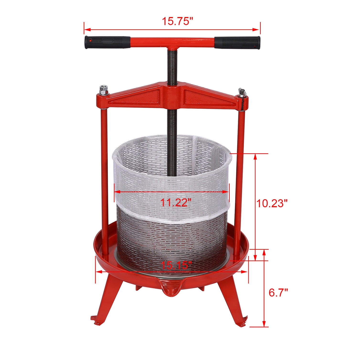 Stainless Steel Fruit and Wine Press 3.69gallon/14L