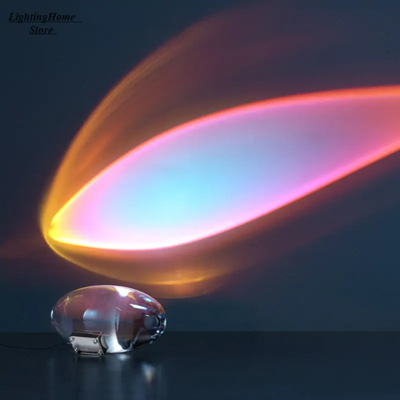 Italian Designer LED Crystal Table Lamp: "Eye of the Sky" Egg-shaped Night Light