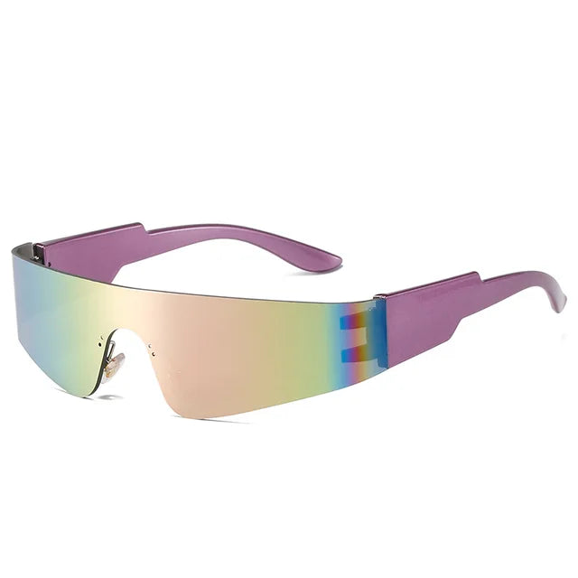 Unisex Punk Style Rimless Sunglasses, UV400, Multicolor