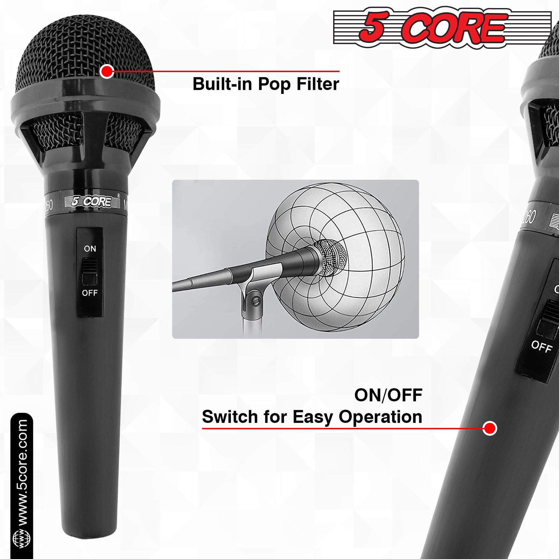 5 Core Microphone For Singing Karaoke Mic XLR Microfono Dynamic Cardioid Unidirectional-4