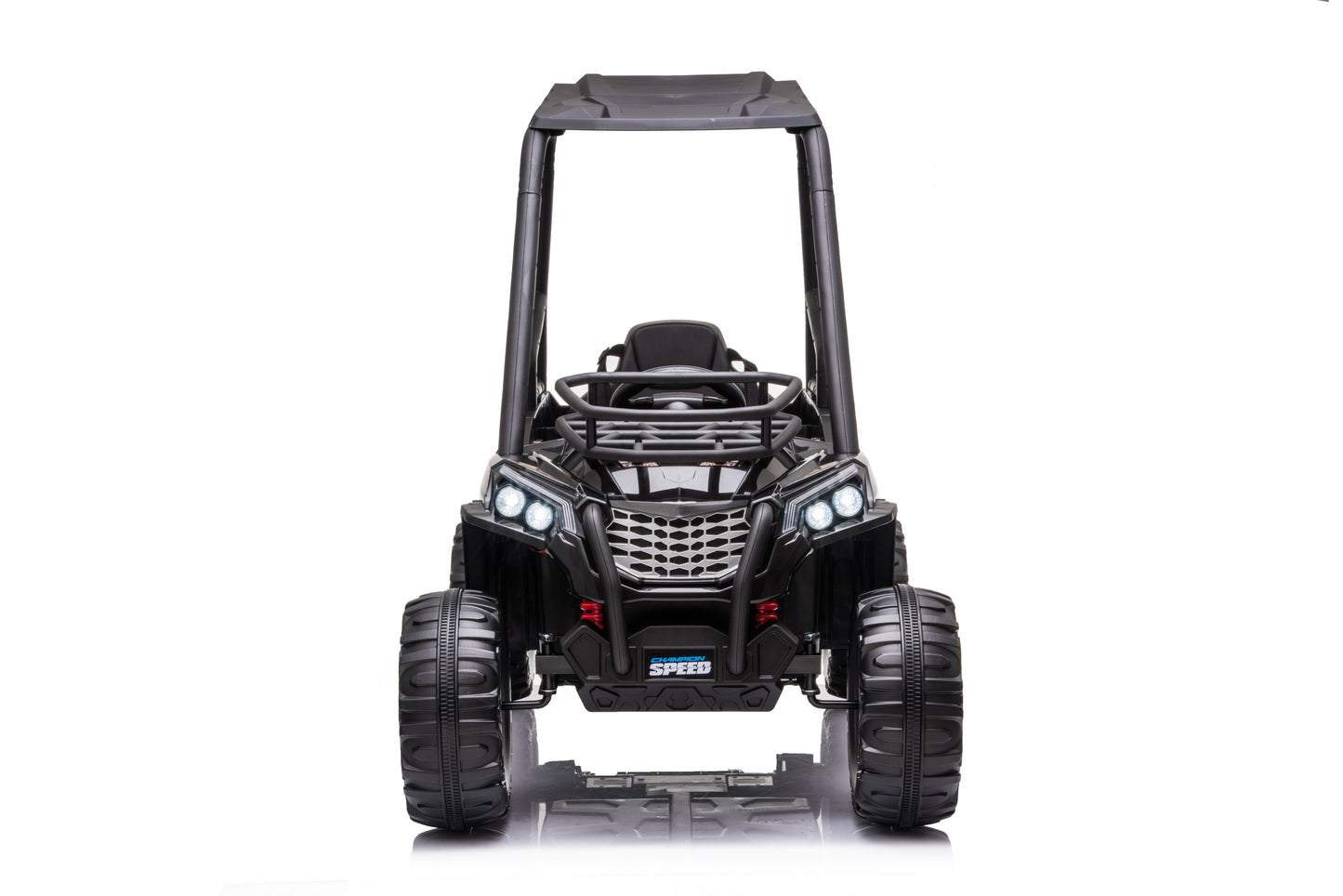 24V Electric Kid Ride On Car with Remote Control, JS370 UTV Ride on Cars for Kids, Battery Powered Kids Ride-on Car Black, 4 Wheels Motorized Vehicles Children Toys, 2 Speeds, LED Headlights