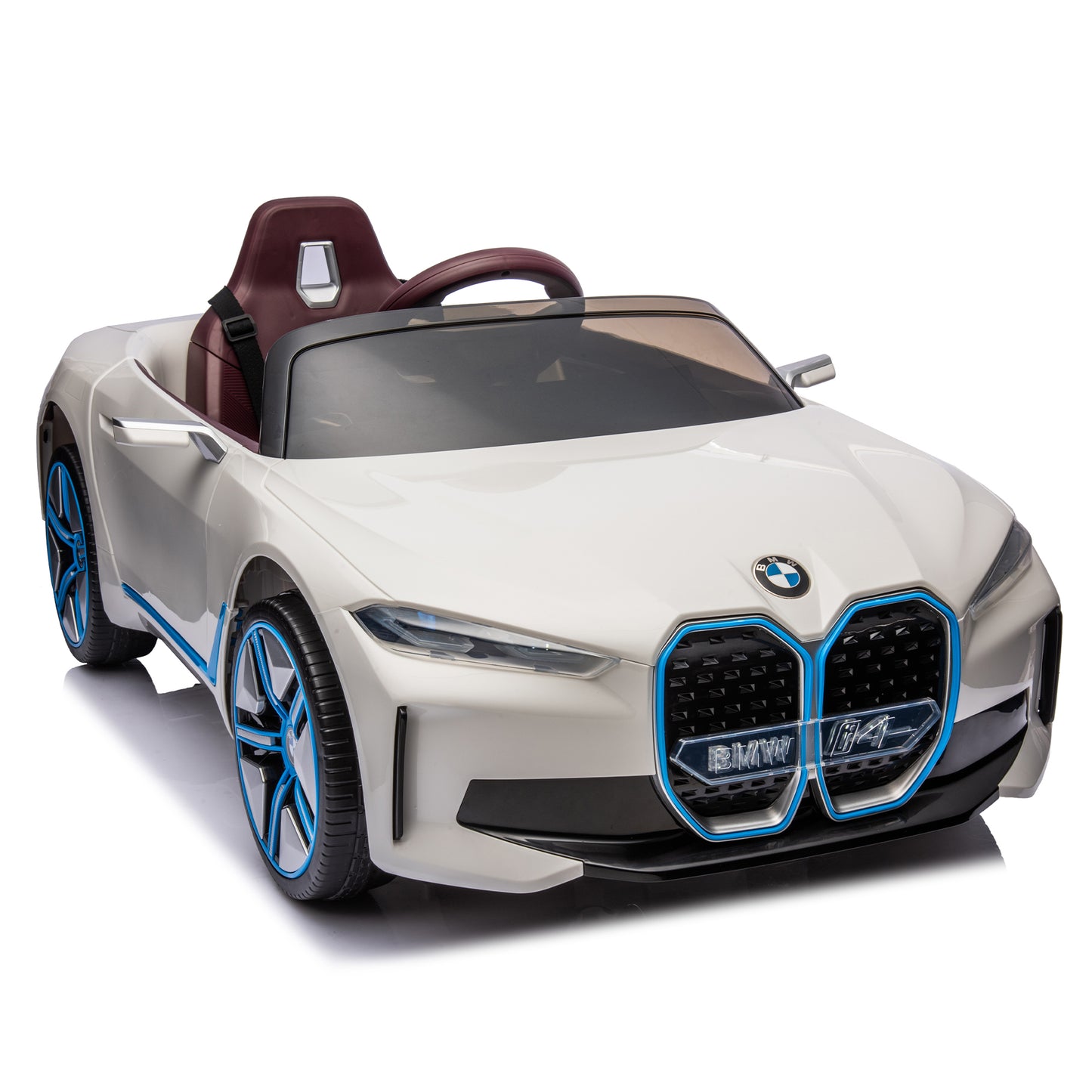 Licensed BMW I4,12v Kids ride on car 2.4G W/Parents Remote Control,electric car for kids,Three speed adjustable,Power display, USB,MP3 ,Bluetooth,LED light,Two-point safety belt,story