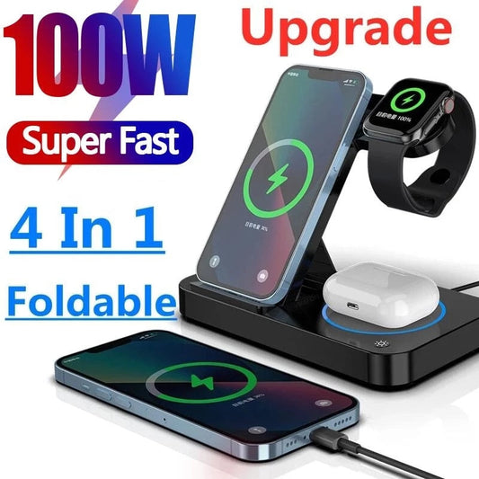 100W 4 in 1 Wireless Charger Stand