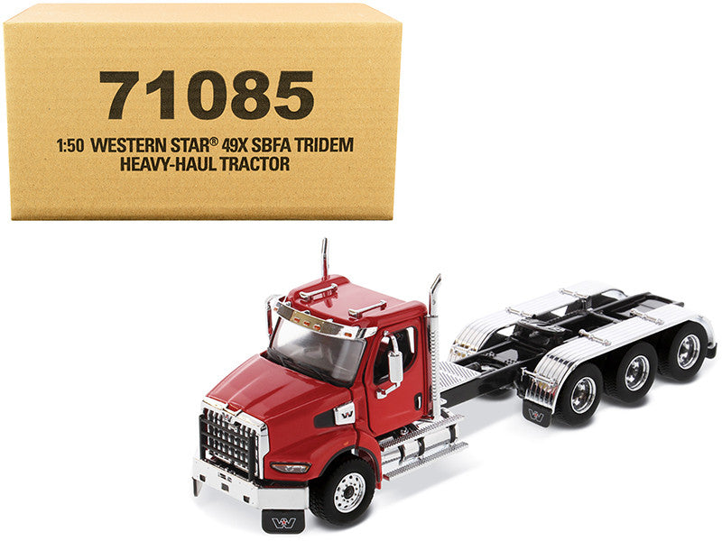 Western Star 49X SBFA Tridem Day Cab Heavy-Haul Truck Tractor Viper Red "Transport Series" 1/50 Diecast Model by Diecast Masters-0