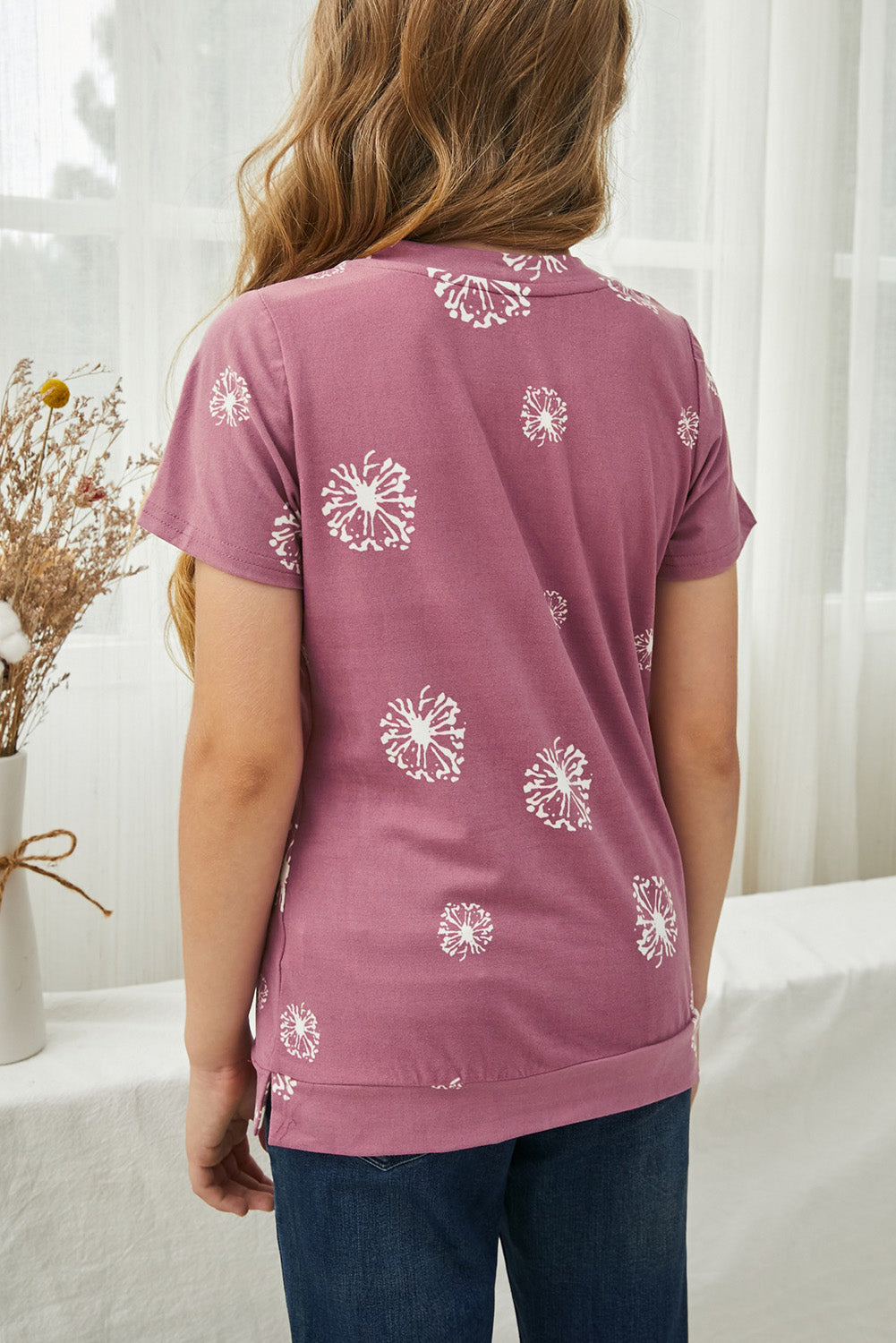 girls-dandelion-print-round-neck-tee