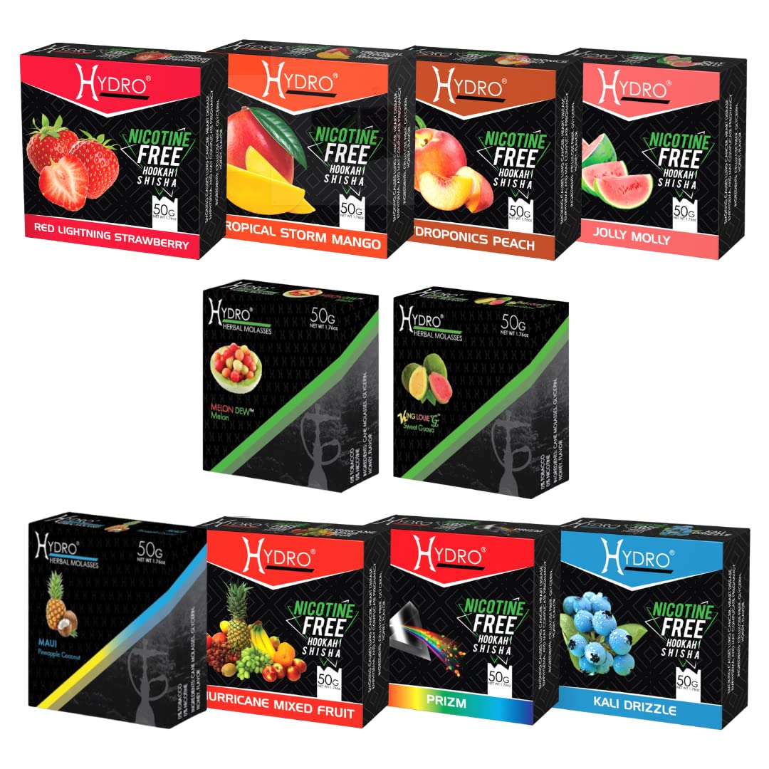 100% Tobacco and Nicotine Free Premium Hydro Herbal Hookah Shisha Molasses Flavor LOT of 12