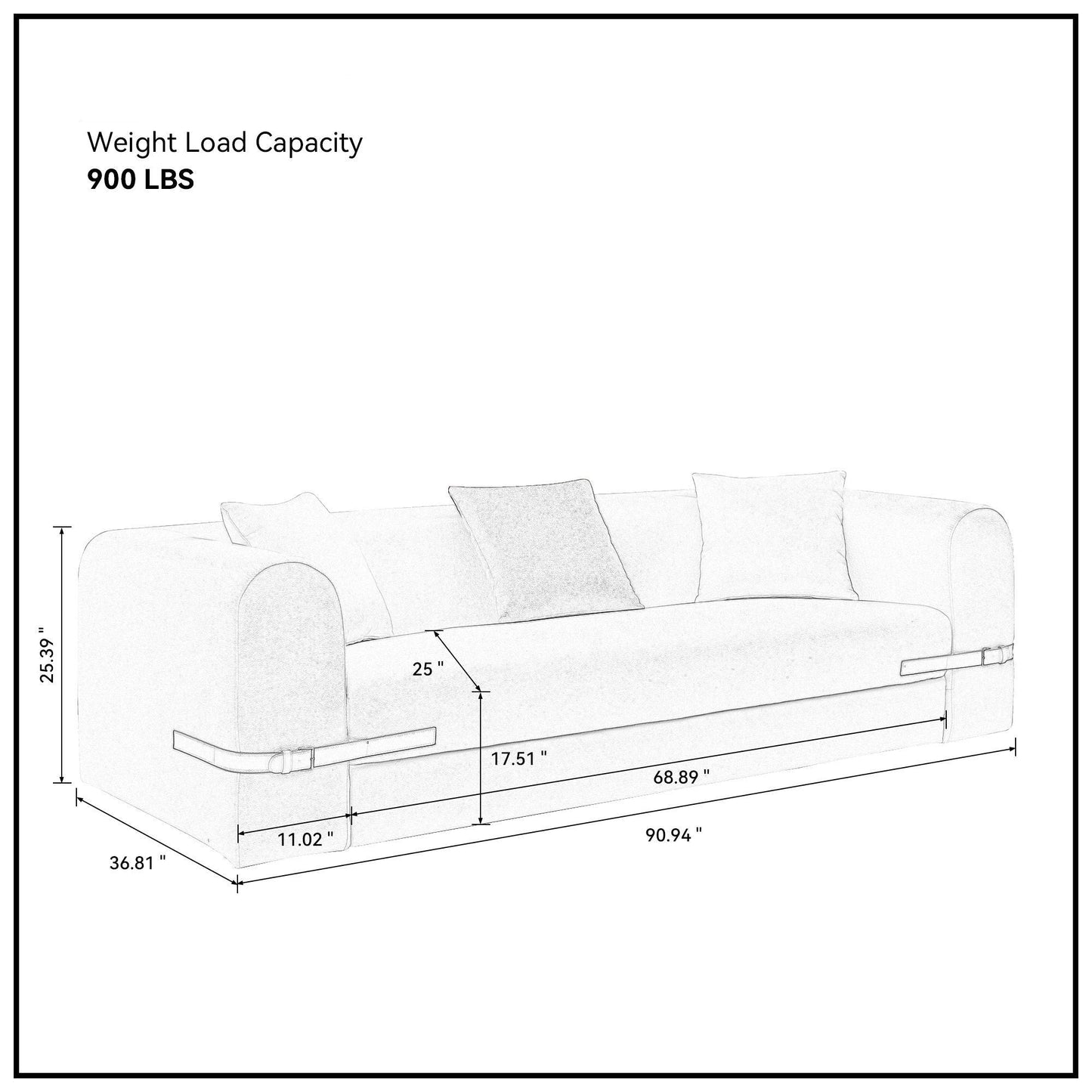 Modern Sofa with a Contrasting color Saddle leather Belt Design-6