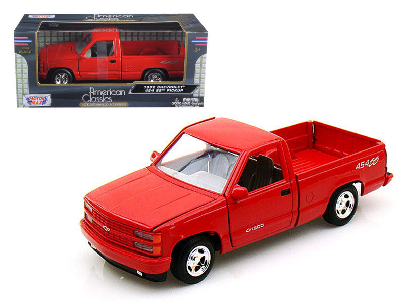 1992 Chevrolet SS 454 Pickup Truck Red 1/24 Diecast Model by Motormax-0